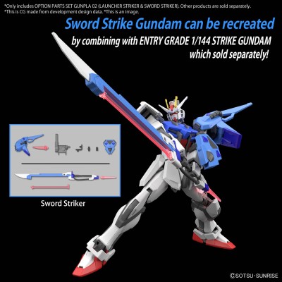 GUNDAM OPTION PARTS SET GUNPLA 02 LAUNCHER STRIKER AND SWORD STRIKER 1/144 MODEL KIT BANDAI