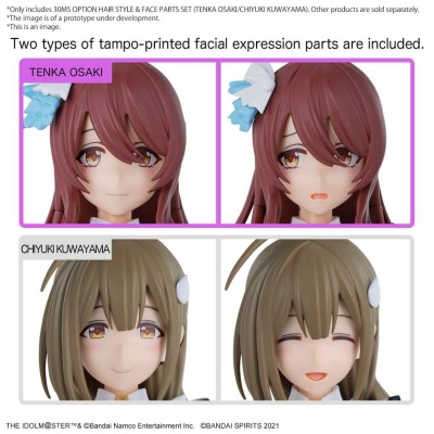 30MS OPTION HAIR STYLE PARTS AND OPTION FACE PARTS TENKA OSAKI / CHIYUKI KUWAYAMA MODEL KIT BANDAI
