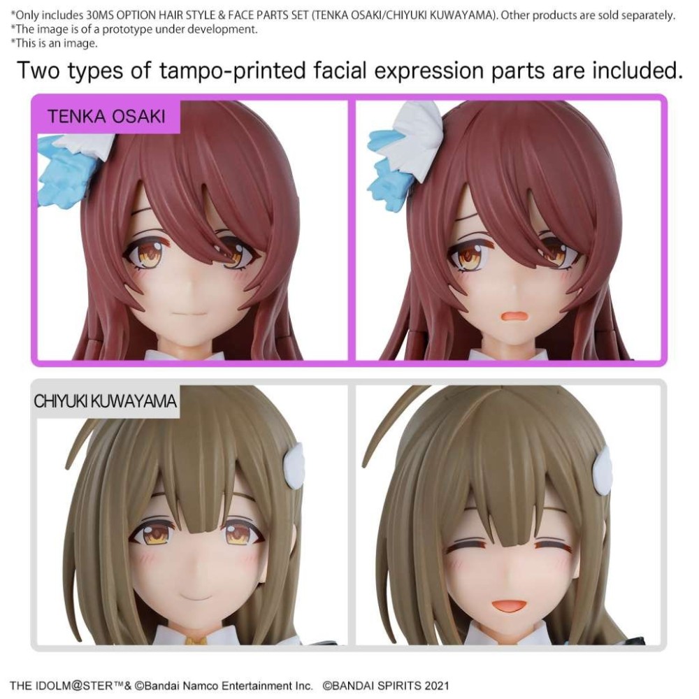30MS OPTION HAIR STYLE PARTS AND OPTION FACE PARTS TENKA OSAKI / CHIYUKI KUWAYAMA MODEL KIT BANDAI