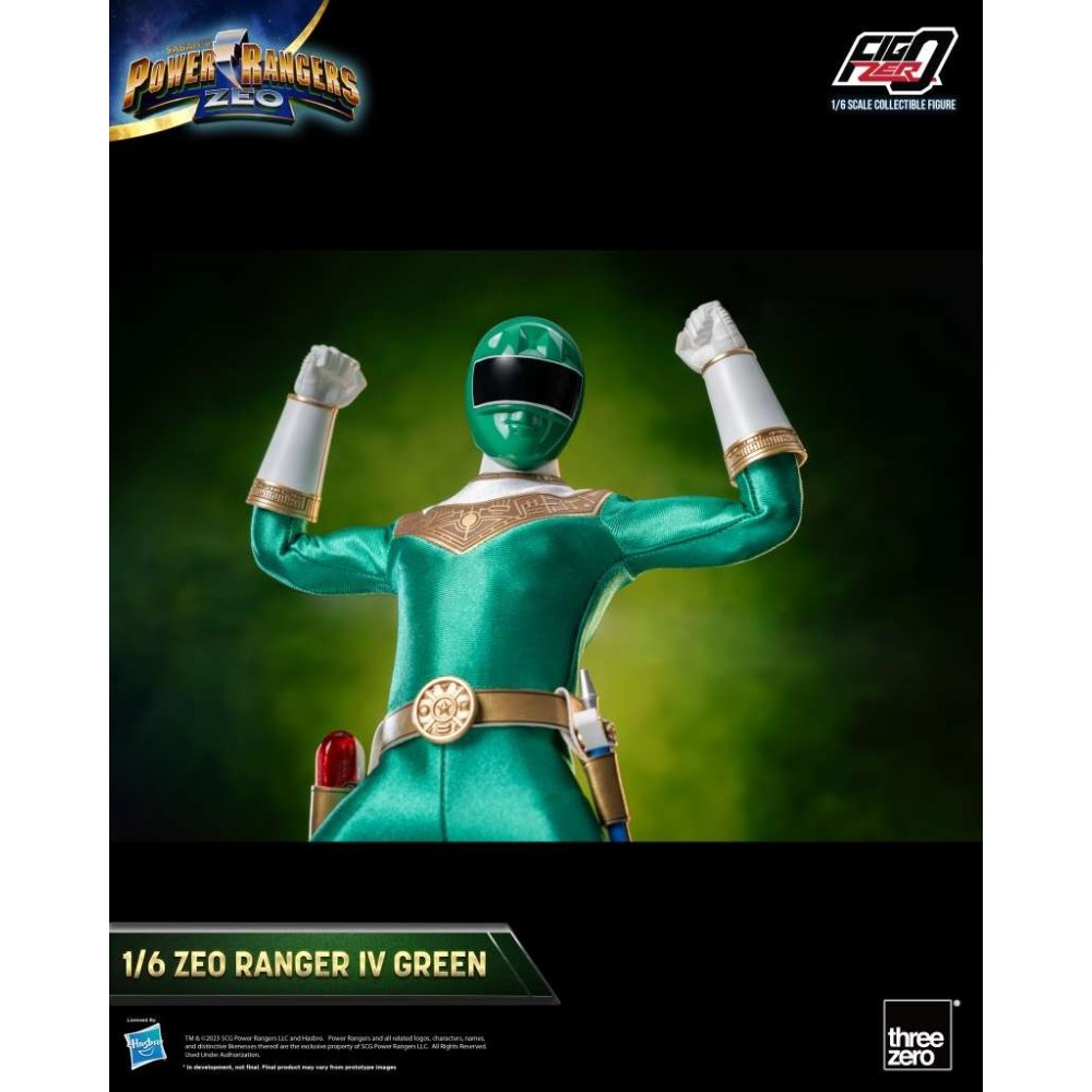 THREEZERO POWER RANGERS ZEO RANGER IV GREEN 30CM ACTION FIGURE