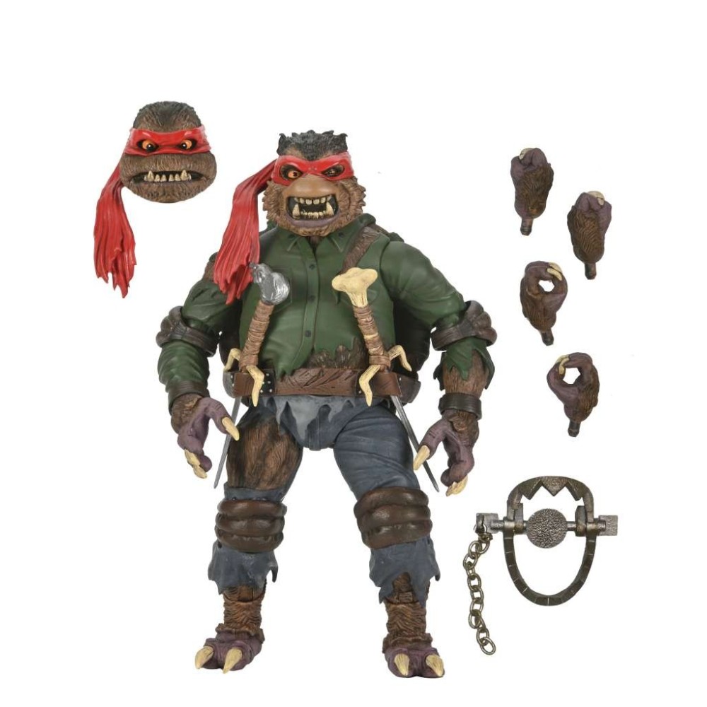 NECA UNIVERSAL MONSTERS X TMNT TEENAGE MUTANT NINJA TURTLES RAPHAEL AS WOLFMAN ACTION FIGURE