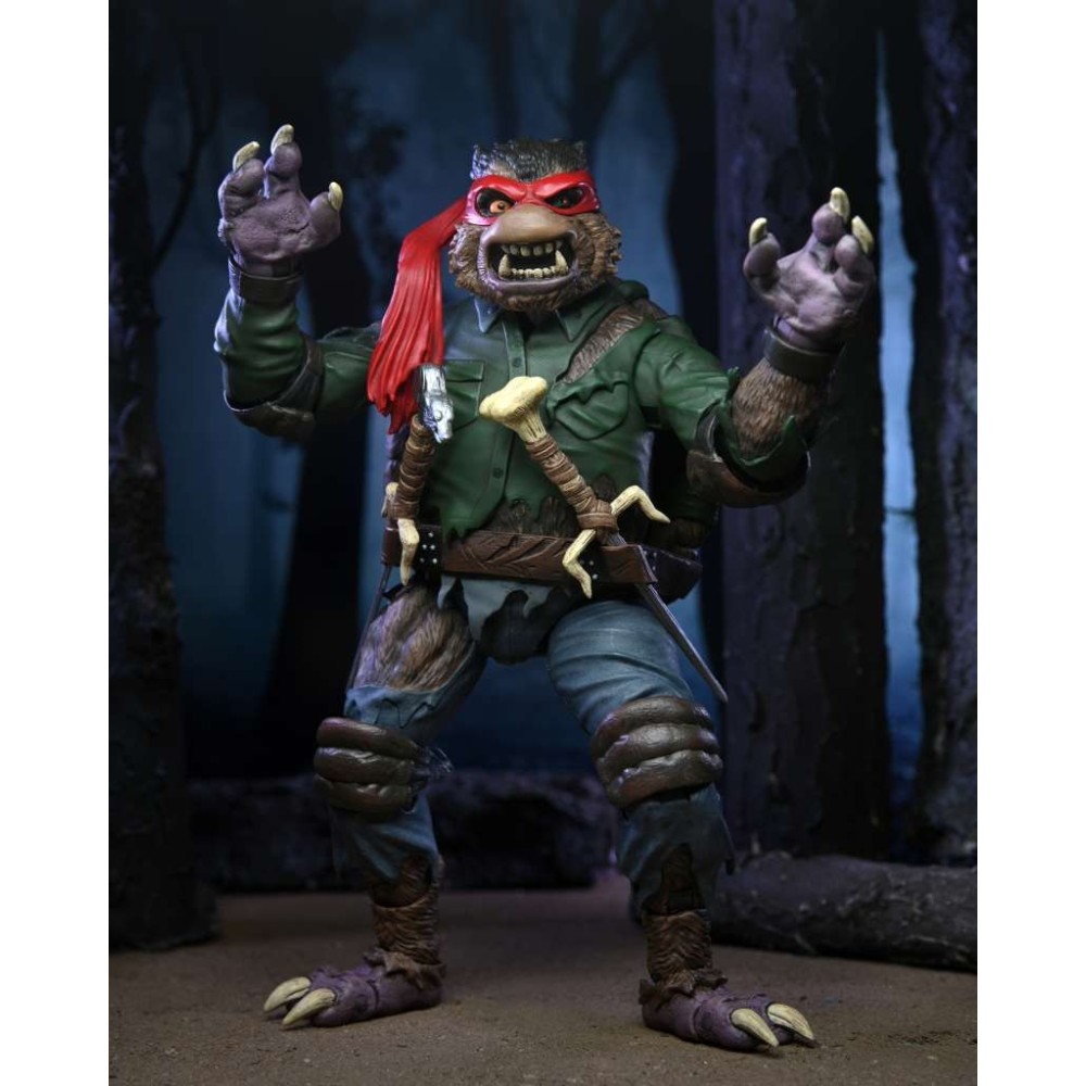 NECA UNIVERSAL MONSTERS X TMNT TEENAGE MUTANT NINJA TURTLES RAPHAEL AS WOLFMAN ACTION FIGURE