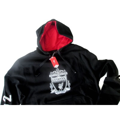 FELPA HOODIE UFFICIALE LIVERPOOL FC LOGO NERA