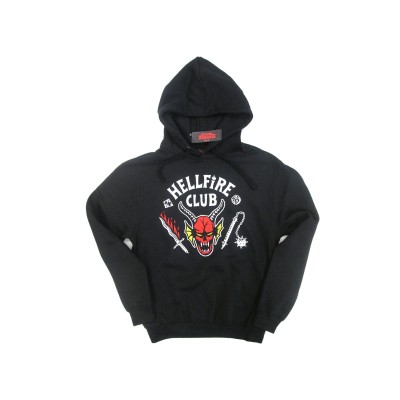 FELPA HOODIE STRANGER THINGS HELLFIRE CLUB NERA