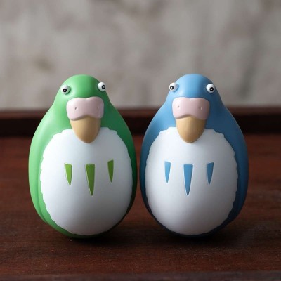 THE BOY AND THE HERON - BLUE AND GREEN PARAKEET 2-PACK ROLYPOLY MINI FIGURES STUDIO GHIBLI