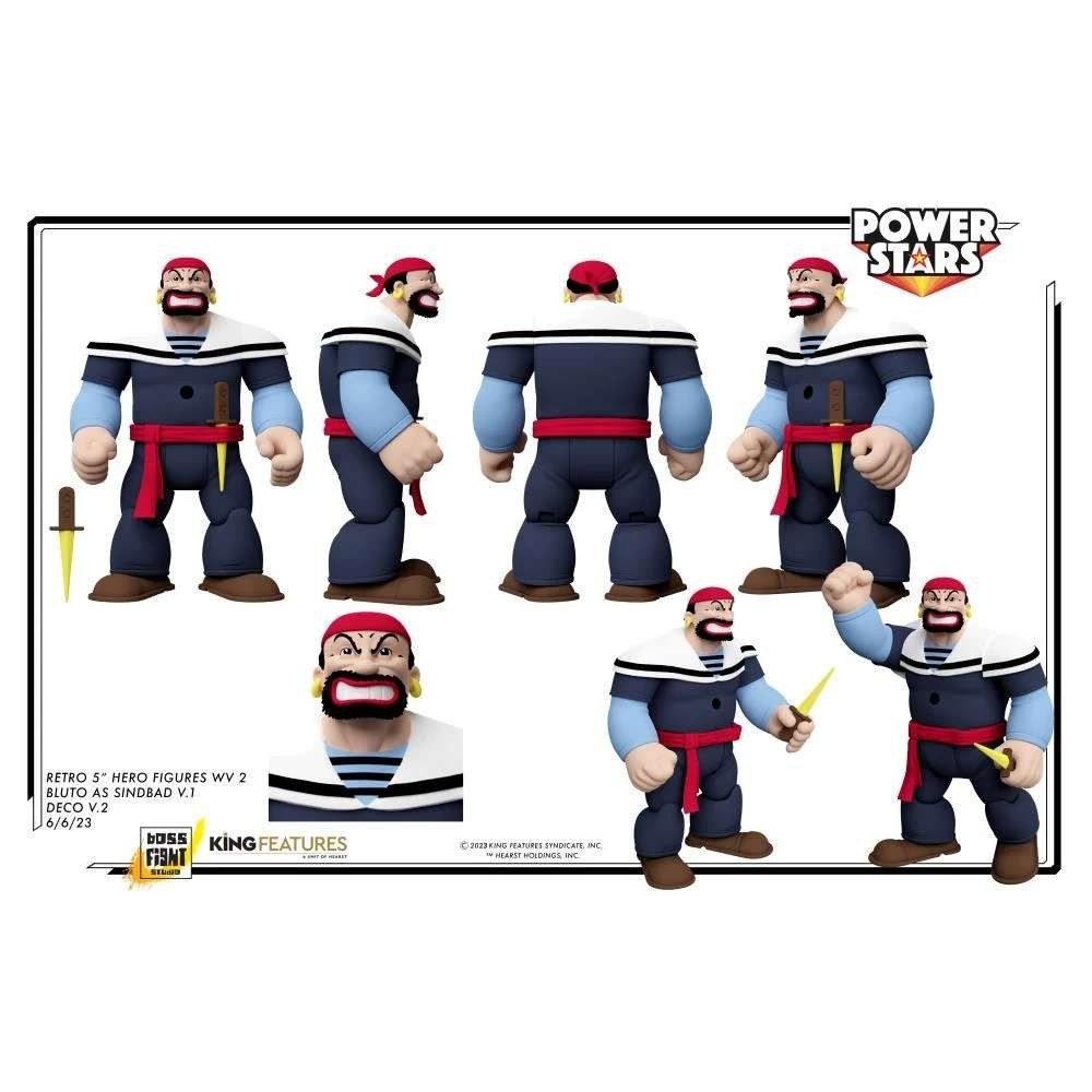 BOSS FIGHT STUDIO POPEYE POWER STARS BLUTO SINDBAD ACTION FIGURE