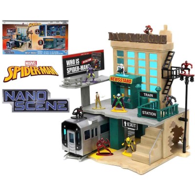 JADA TOYS MARVEL SPIDER-MAN NANO SCENE DAILY BUGLE SET DIORAMA 10X MINI METAL FIGURES