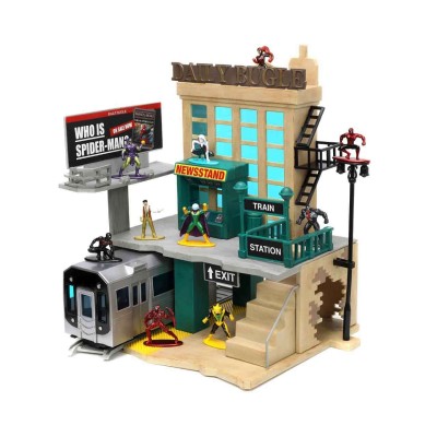 JADA TOYS MARVEL SPIDER-MAN NANO SCENE DAILY BUGLE SET DIORAMA 10X MINI METAL FIGURES