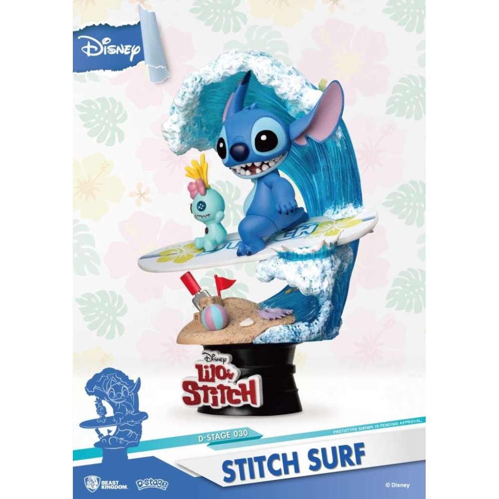 BEAST KINGDOM D-STAGE LILO AND STITCH DS-030 STITCH SURF STATUE FIGURE DIORAMA