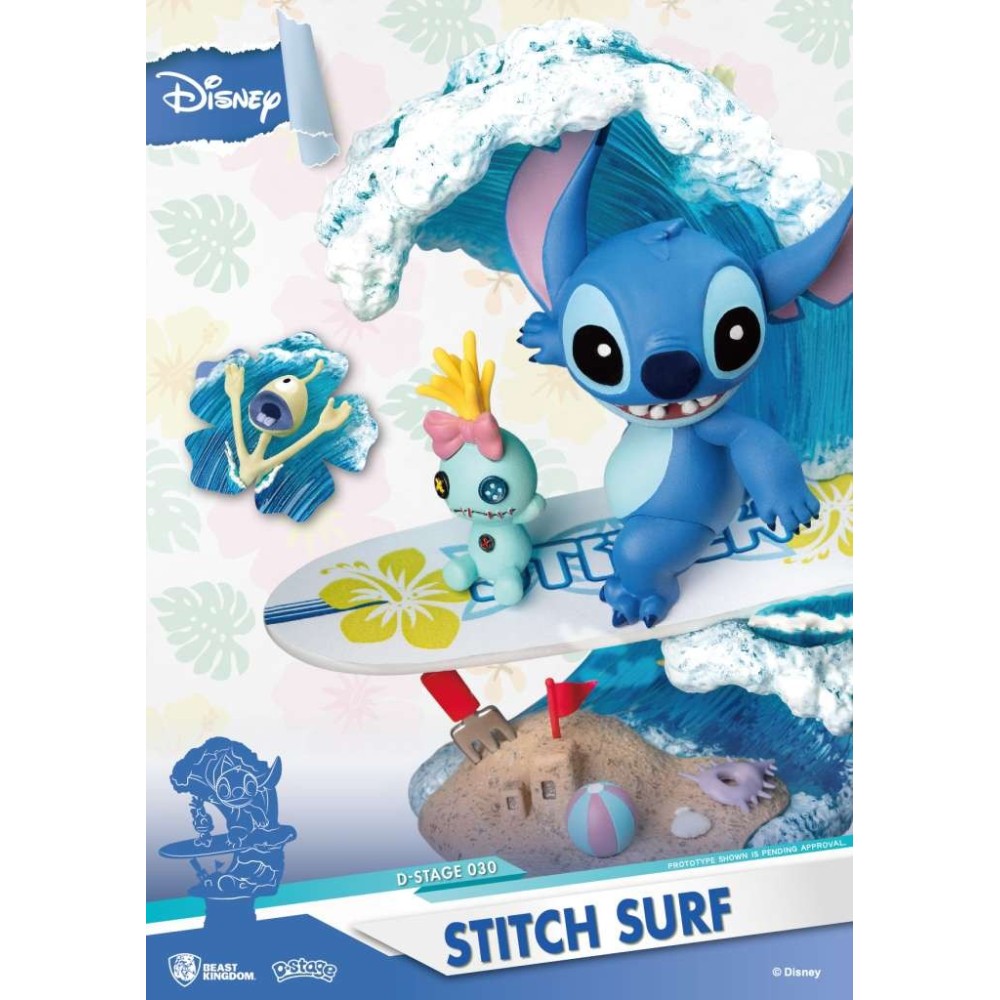 BEAST KINGDOM D-STAGE LILO AND STITCH DS-030 STITCH SURF STATUE FIGURE DIORAMA