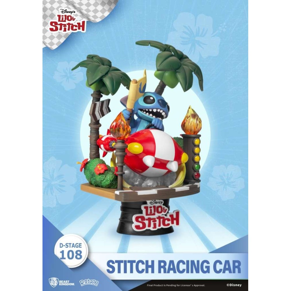 D-STAGE LILO AND STITCH DS-108 STITCH RACING CAR STATUA FIGURE DIORAMA BEAST KINGDOM
