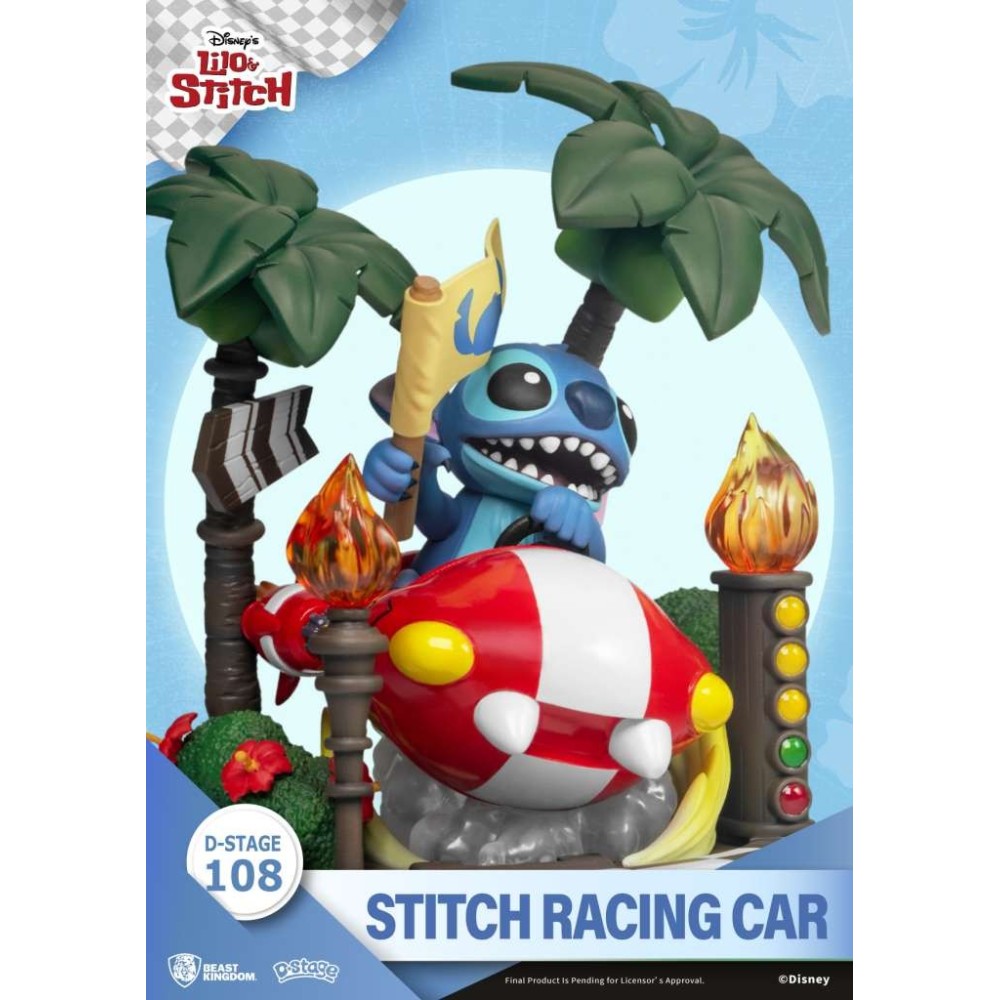 BEAST KINGDOM D-STAGE LILO AND STITCH DS-108 STITCH RACING CAR STATUE FIGURE DIORAMA