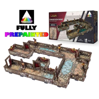DUNGEONS AND LASERS DWARVEN MINE HALF-HEIGHT WALLS AMBIENTAZIONE MINIATURES GAME ARCHON STUDIO