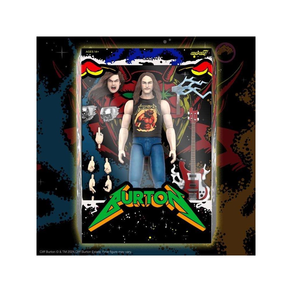 SUPER7 METALLICA ULTIMATES CLIFF BURTON SUPERHERO POSTER ACTION FIGURE