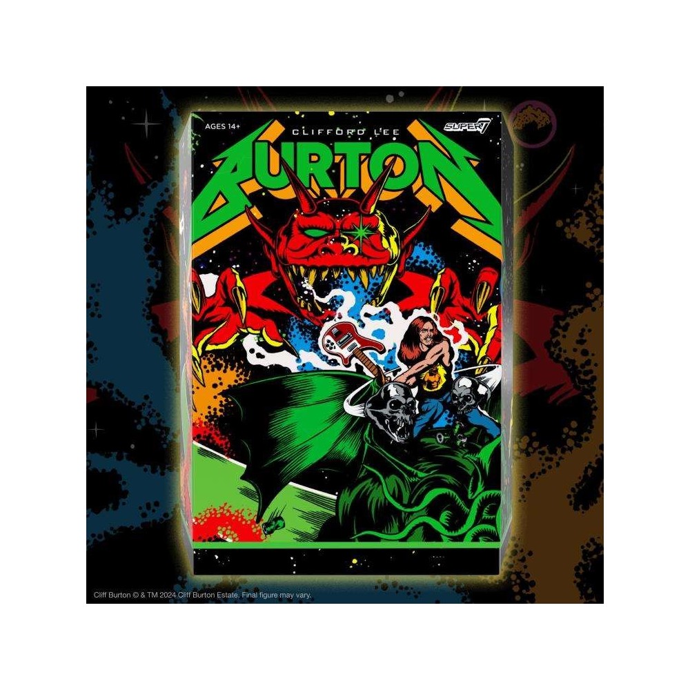 SUPER7 METALLICA ULTIMATES CLIFF BURTON SUPERHERO POSTER ACTION FIGURE