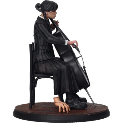 WEDNESDAY MERCOLEDI ADDAMS WITH CELLO AND THING STATUA FIGURE SD TOYS