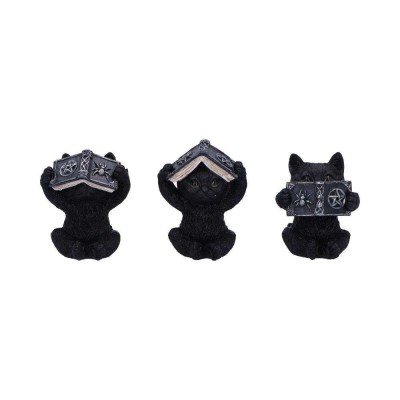 THREE WISE WITCHY BLACK SPELL CATS STATUA FIGURE NEMESIS NOW
