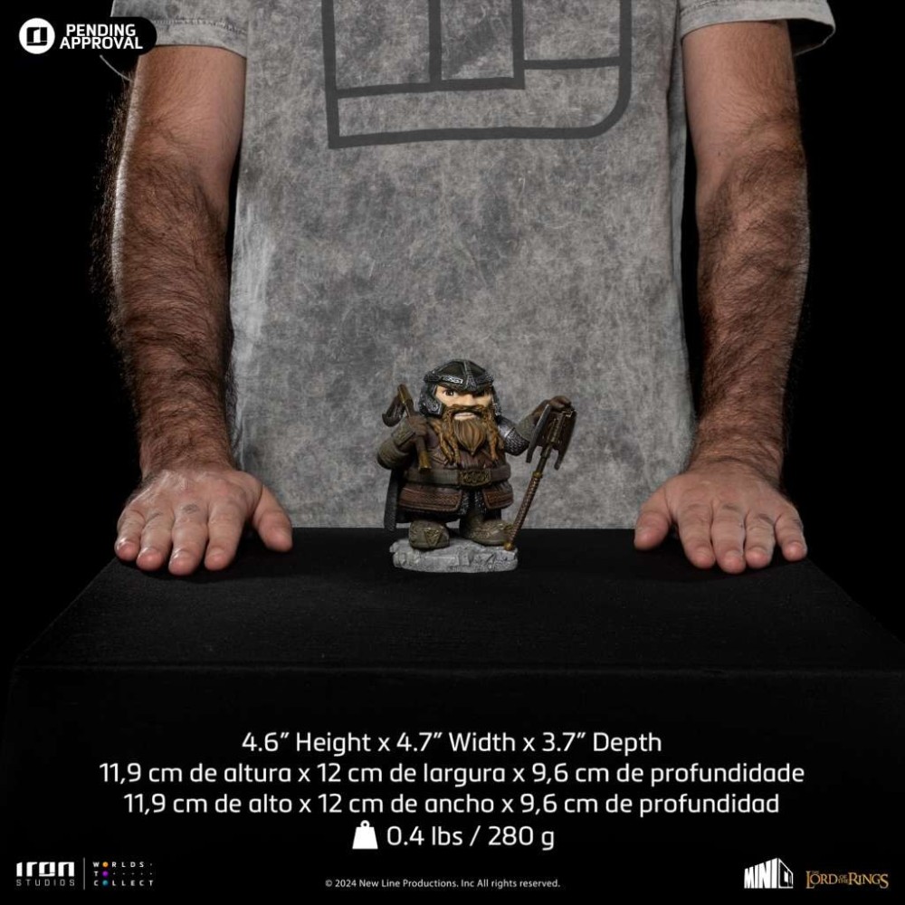 IL SIGNORE DEGLI ANELLI GIMLI MINICO FIGURE STATUA IRON STUDIOS