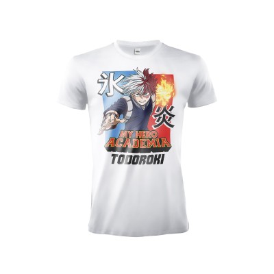 MAGLIA T SHIRT MY HERO ACADEMIA TODOROKI BIANCA