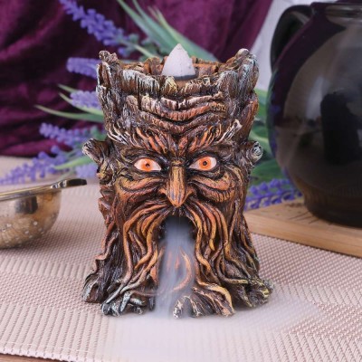 GREEN MAN TREE SPIRIT AGED OAK BACKFLOW BRUCIAINCENSO INCENSE HOLDER NEMESIS NOW
