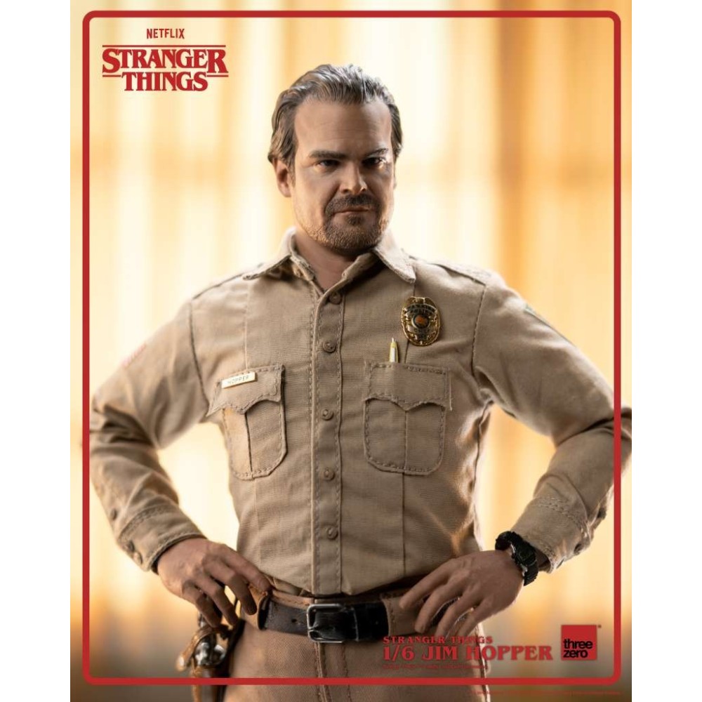 THREEZERO STRANGER THINGS SEASON 1 JIM HOPPER 1/6 ACTION FIGURE