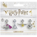 HARRY POTTER SET 4X CIONDOLI PLACCATI ARGENTO CARAT