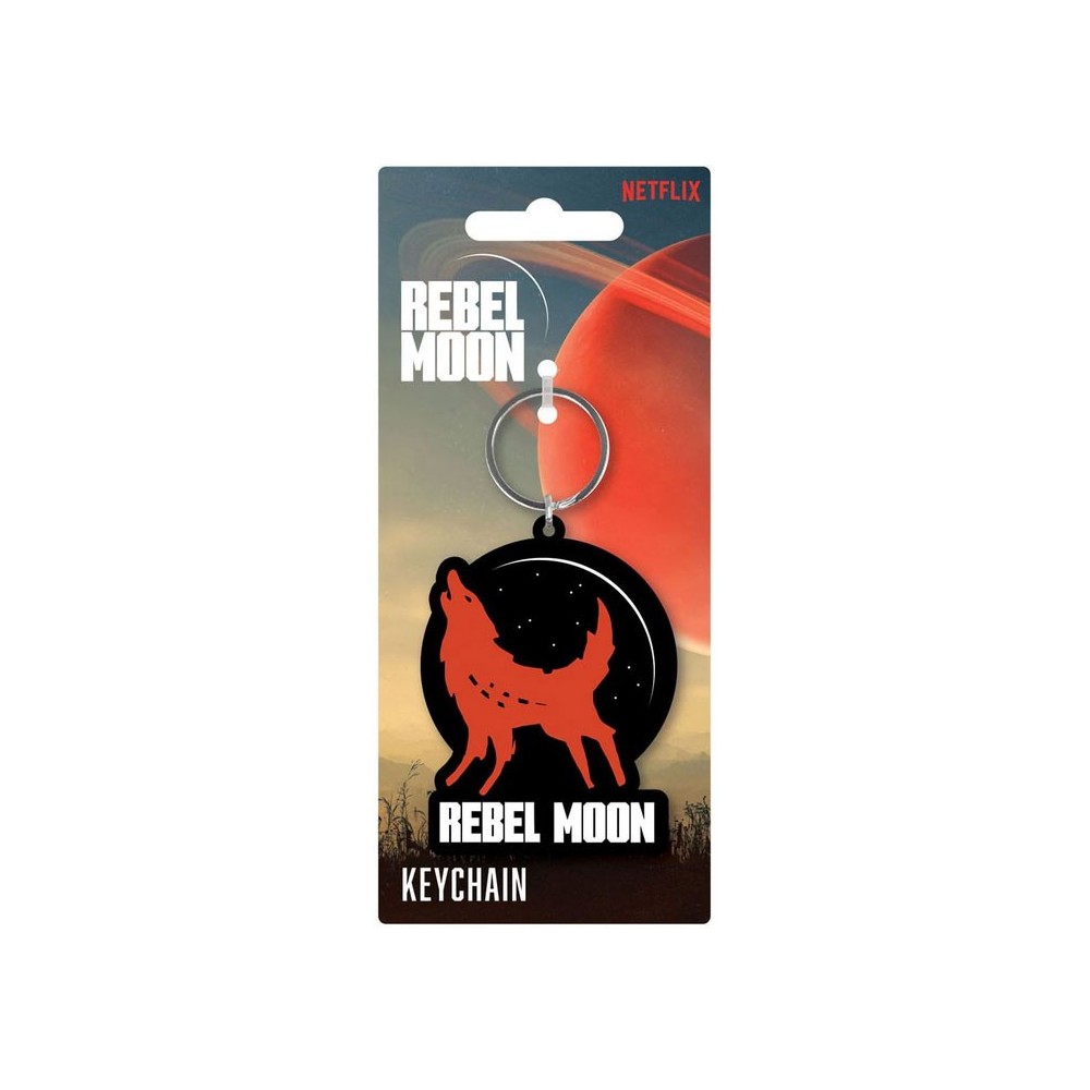 PYRAMID INTERNATIONAL REBEL MOON HOWLING WOLF RUBBER KEYCHAIN