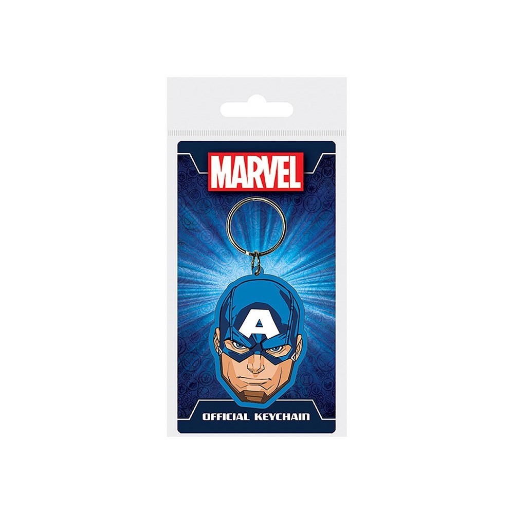 MARVEL CAPITAN AMERICA TESTA PORTACHIAVI IN GOMMA PYRAMID INTERNATIONAL