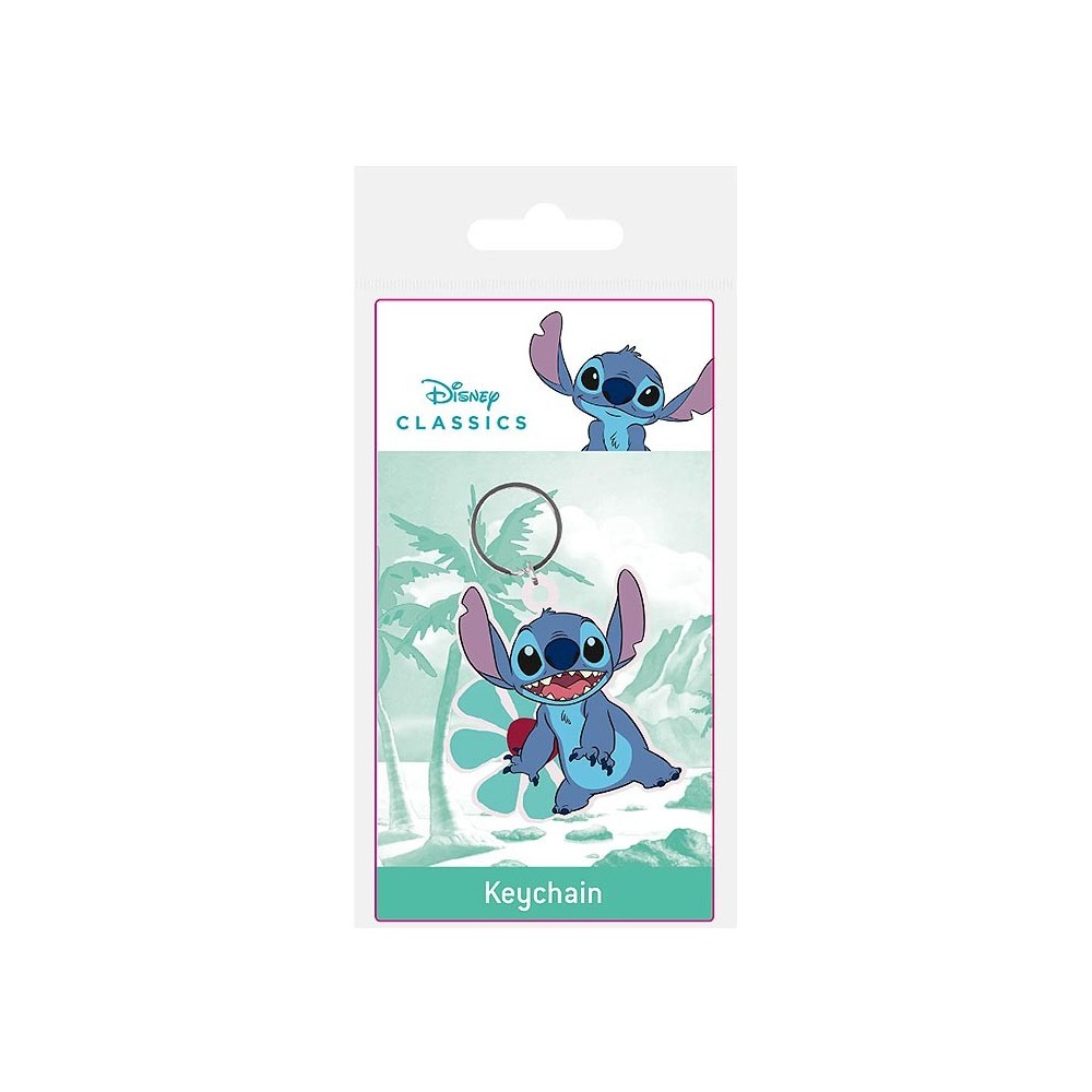 PYRAMID INTERNATIONAL LILO AND STITCH SMILING STITCH RUBBER KEYCHAIN