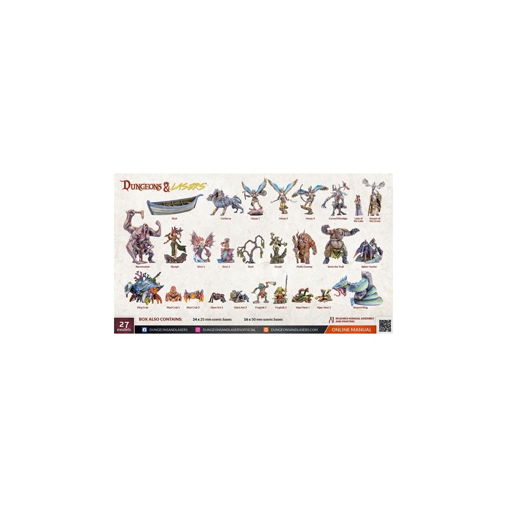 ARCHON STUDIO DUNGEONS AND LASERS FANTASY MINIATURES SET 27X FIGURES