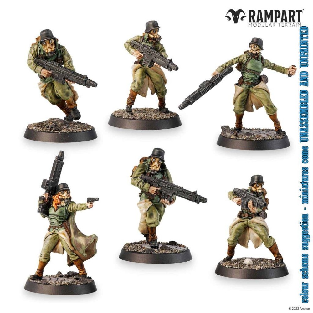 RAMPART MODULAR TERRAIN CITY DEFENDERS MINIATURE PACK 30X MINIATURE ARCHON STUDIO