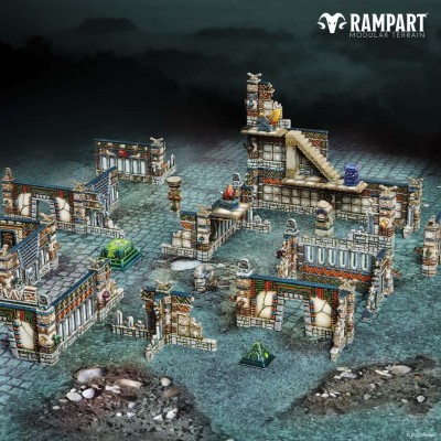 RAMPART MODULAR TERRAIN KAZUMI TEMPLE AMBIENTAZIONE SCENARIO ARCHON STUDIO