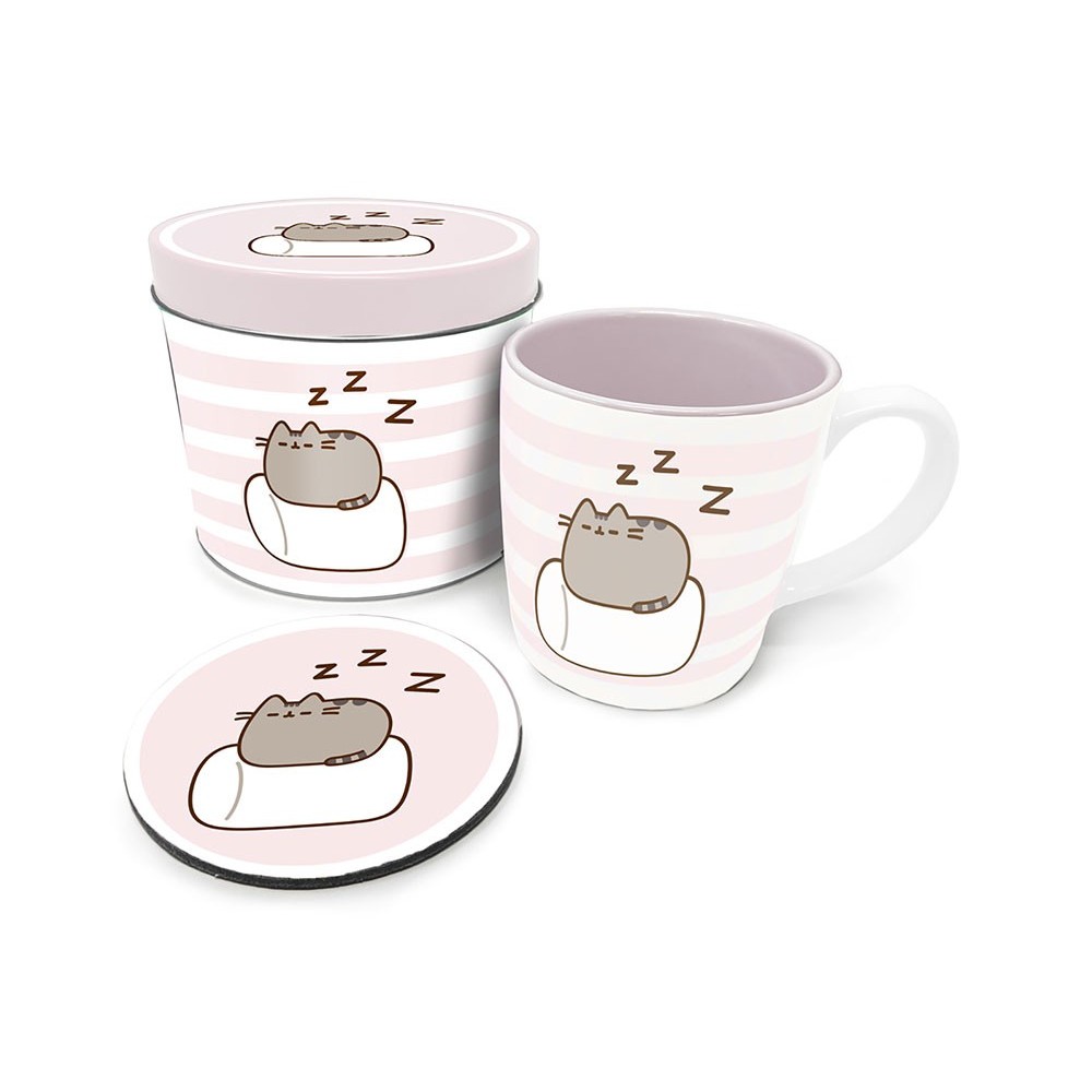 PUSHEEN THE CAT GIFT TIN SET TAZZA SOTTOBICCHIERE PYRAMID INTERNATIONAL