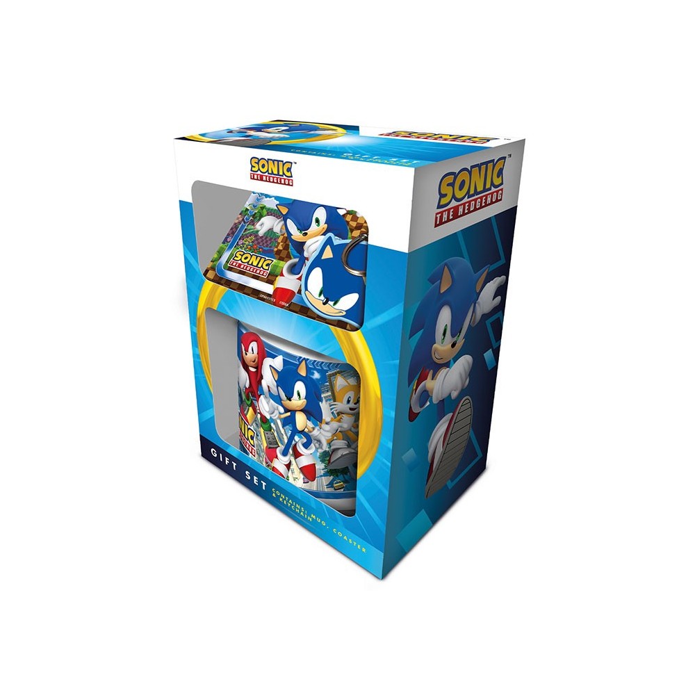 PYRAMID INTERNATIONAL SONIC THE HEDGEHOG GIFT SET MUG COASTER AND KEYRING