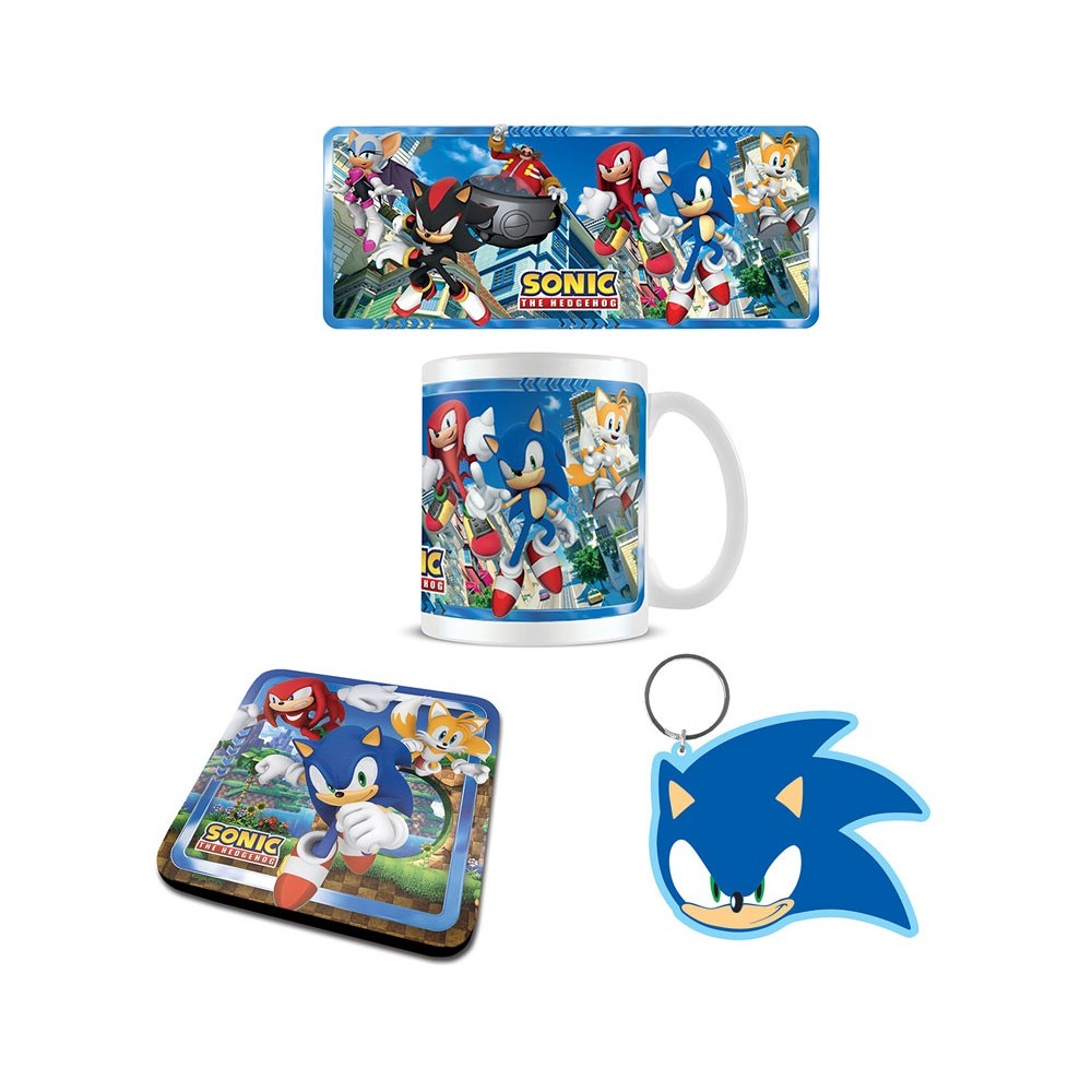 SONIC THE HEDGEHOG GIFT SET TAZZA SOTTOBICCHIERE E PORTACHIAVI PYRAMID INTERNATIONAL