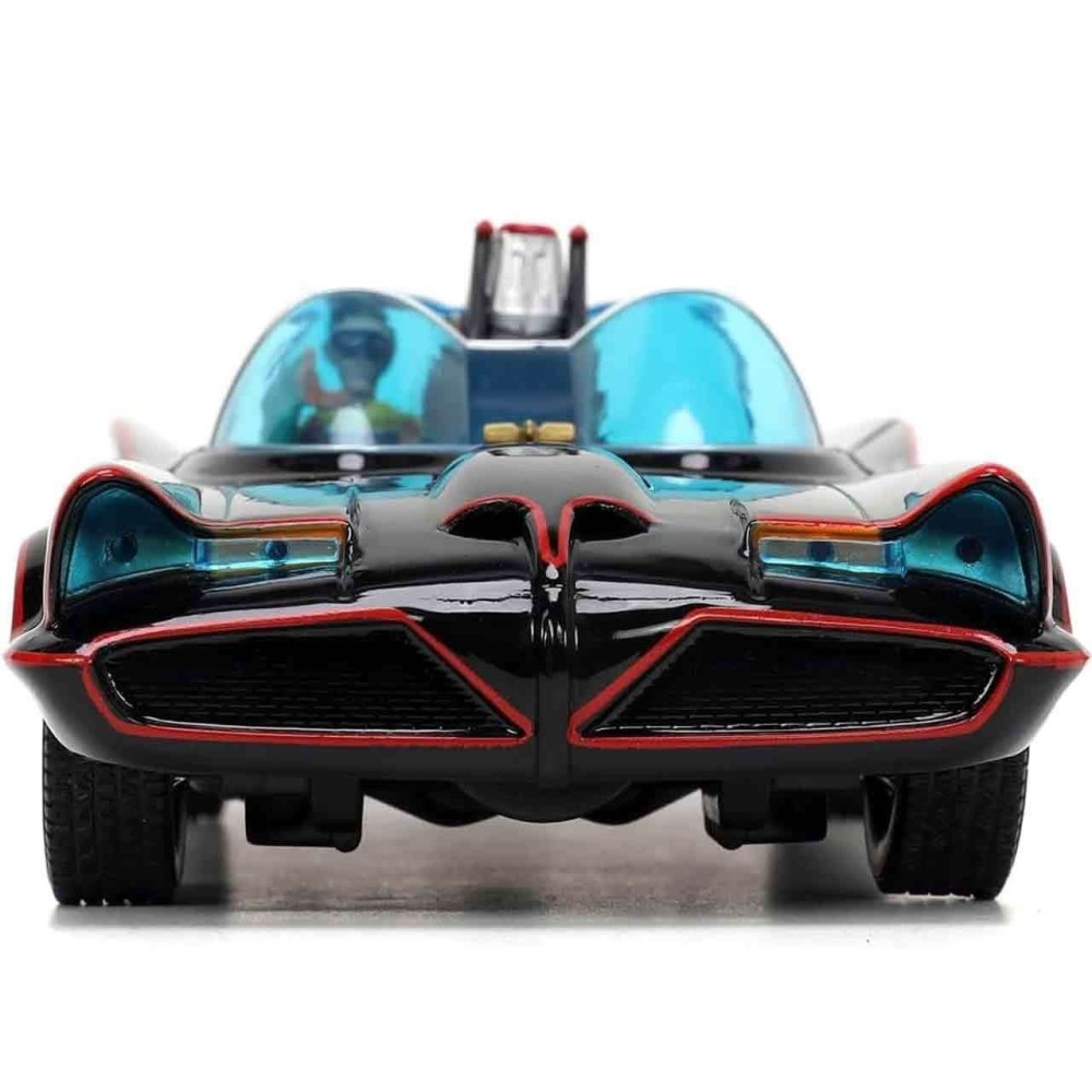 JADA TOYS BATMAN TV SERIES 1966 BATMOBILE DIE CAST 1/24 MODEL WITH BATMAN, ROBIN, JOKER AND PENGUIN