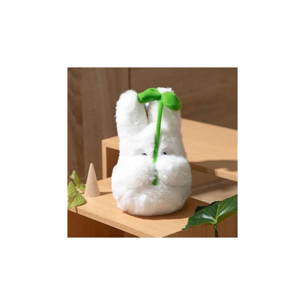 IL MIO VICINO TOTORO WITH LEAF WHITE 16CM PELUCHES FIGURE STUDIO GHIBLI