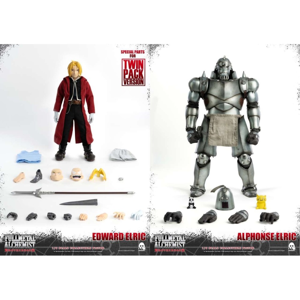FULLMETAL ALCHEMIST BROTHERHOOD EDWARD AND ALPHONSE ELRIC TWIN PACK VERSION ACTION FIGURE THREEZERO