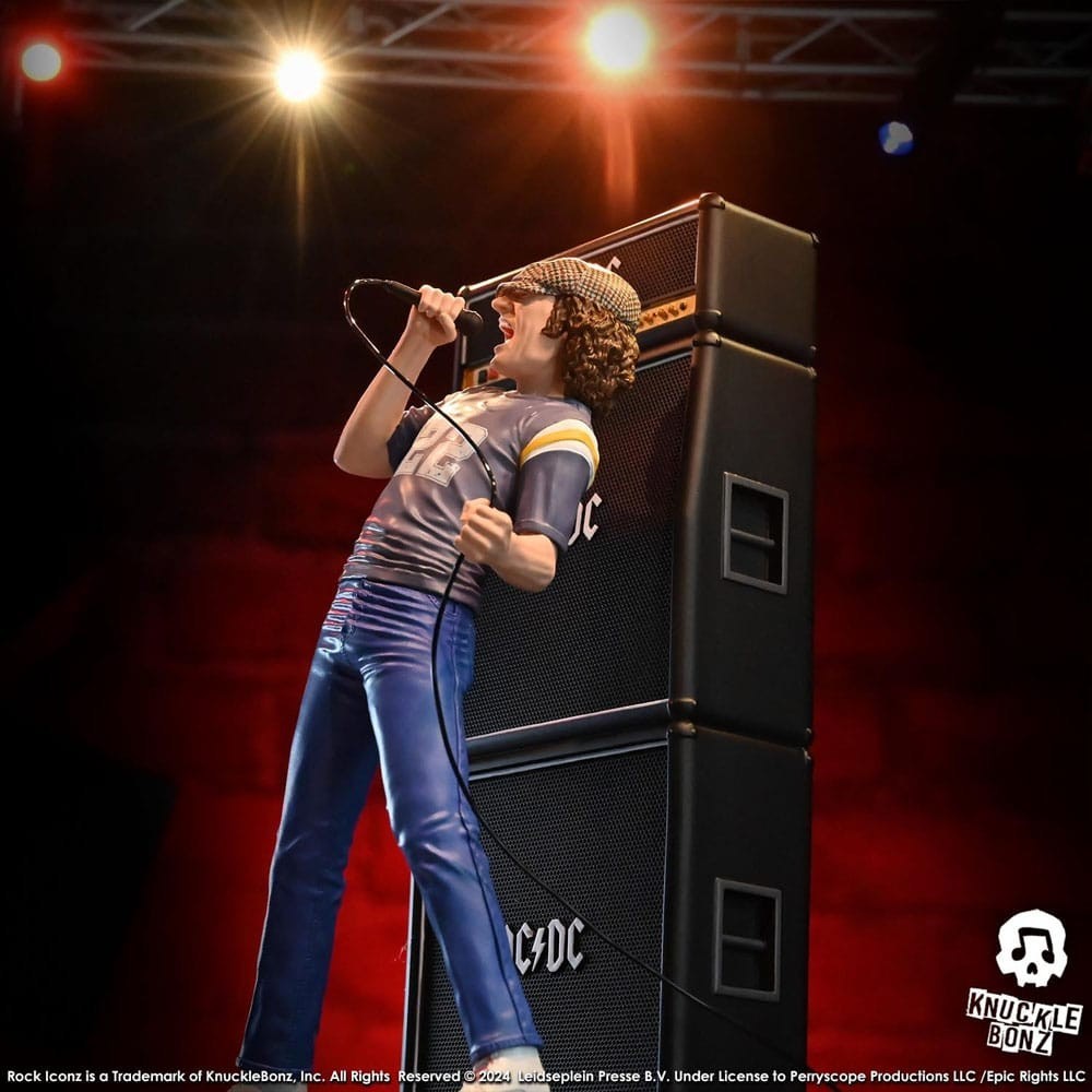 KNUCKLEBONZ ROCK ICONZ AC/DC BRIAN JOHNSON 23CM STATUE FIGURE