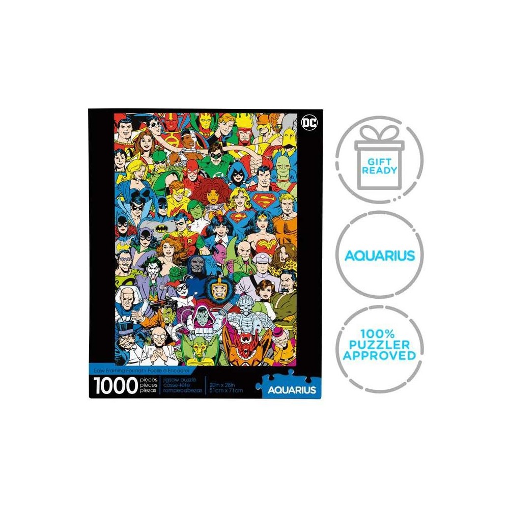 AQUARIUS ENT DC COMICS RETRO CAST 1000 PIECES JIGSAW PUZZLE