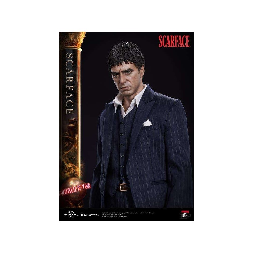 SCARFACE TONY MONTANA SUPERB SCALE STATUA FIGURE BLITZWAY