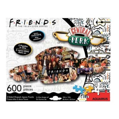AQUARIUS ENT FRIENDS 2 SIDED SHAPED 600 PIECES JIGSAW PUZZLE