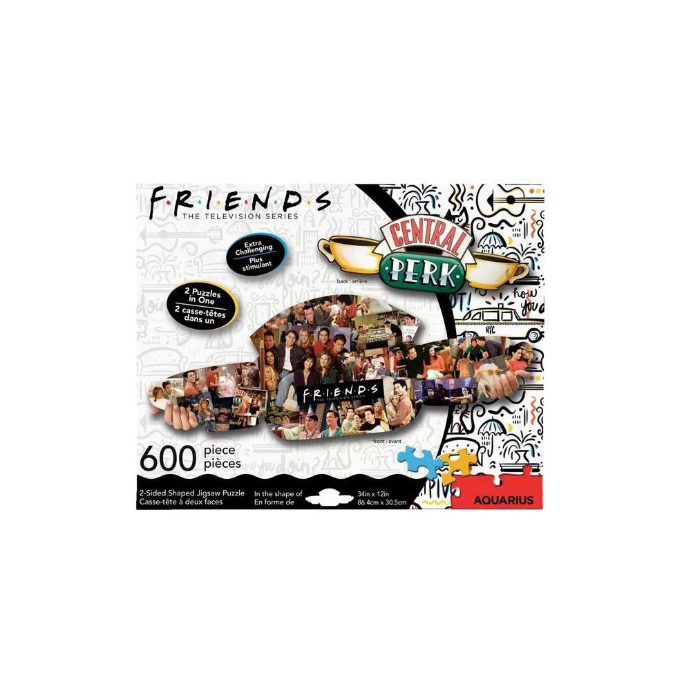 AQUARIUS ENT FRIENDS 2 SIDED SHAPED 600 PIECES JIGSAW PUZZLE
