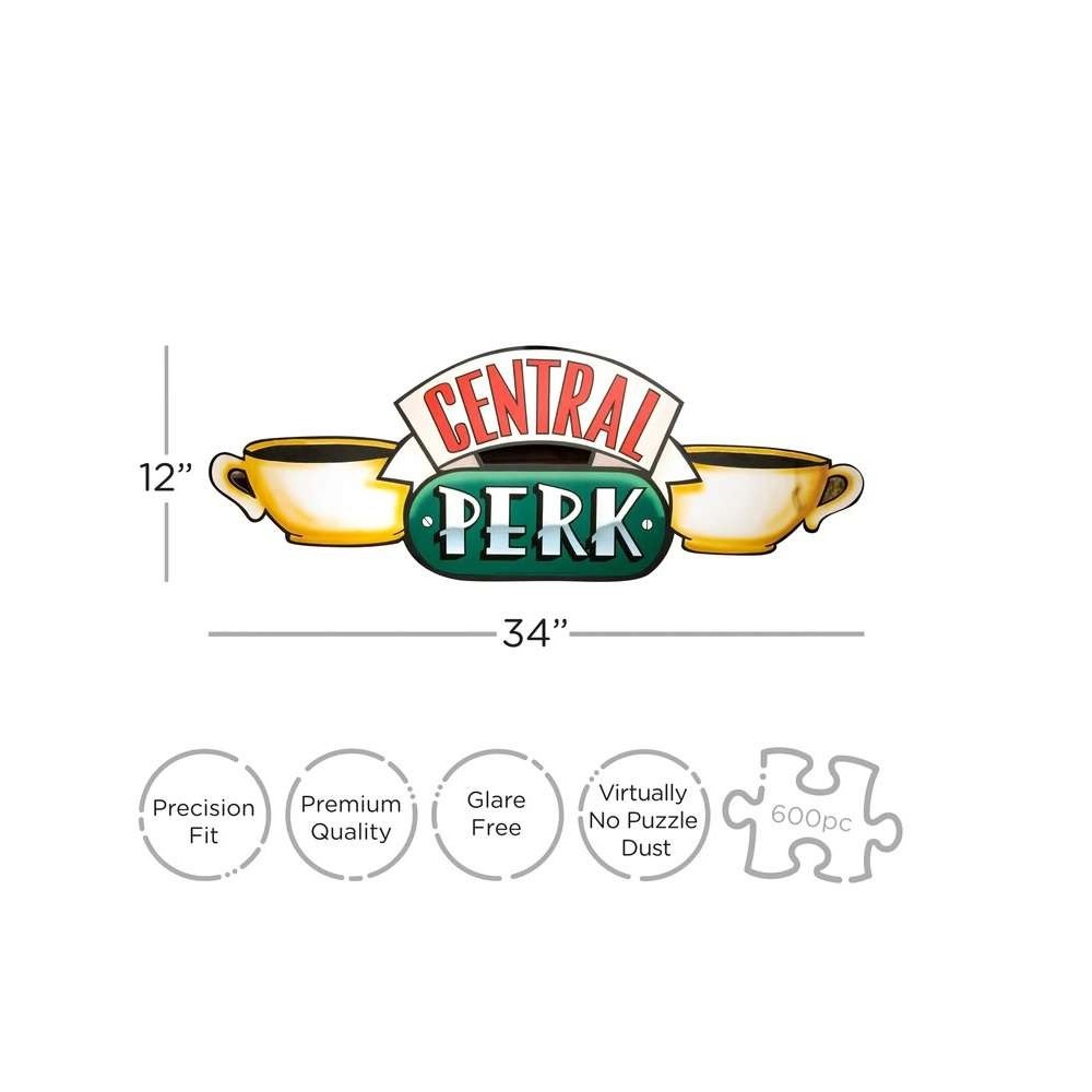 AQUARIUS ENT FRIENDS 2 SIDED SHAPED 600 PIECES JIGSAW PUZZLE