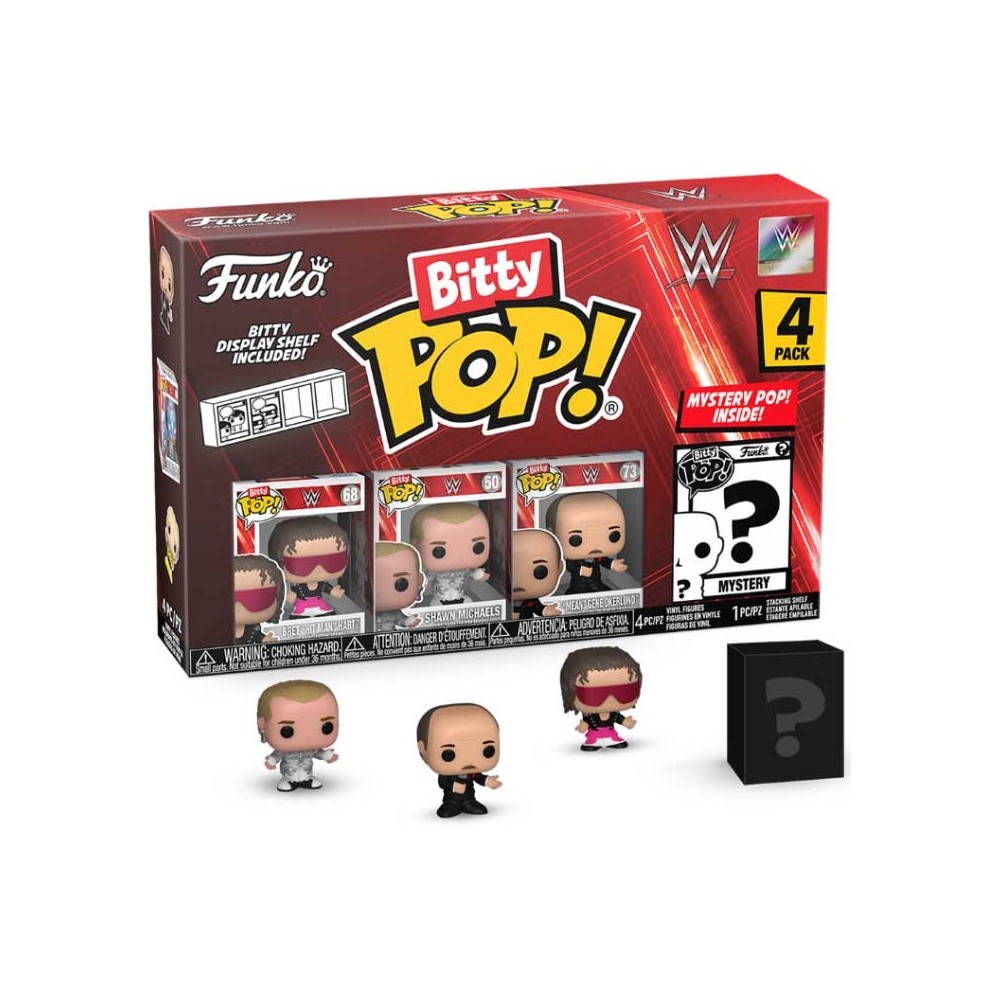 FUNKO BITTY POP! WWE 4 PACK BRET HART VINYL MINI FIGURE FUNKO