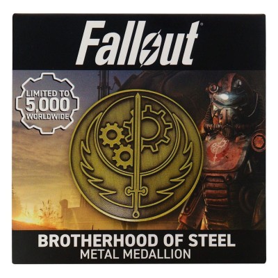 FALLOUT BROTHERHOOD OF STEEL METAL MEDALLION FANATTIK