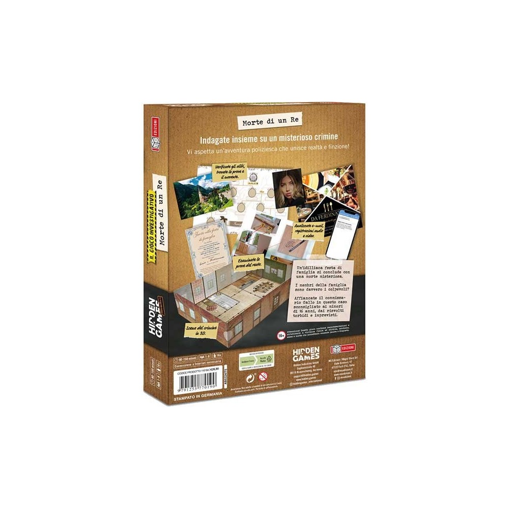 MS EDIZIONI HIDDEN GAMES MORTE DI UN RE - ITALIAN BOARDGAME