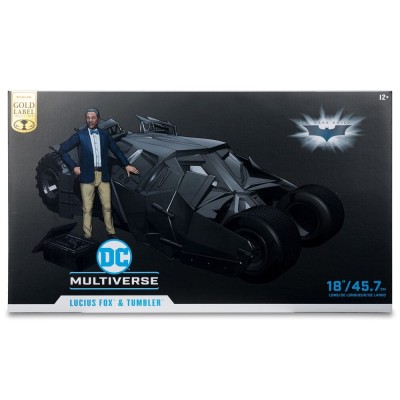 MC FARLANE DC MULTIVERSE VEHICLE LUCIUS FOX AND TUMBLER ACTION FIGURE THE DARK KNIGHT