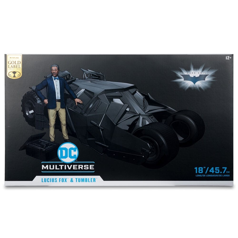 MC FARLANE DC MULTIVERSE VEHICLE LUCIUS FOX AND TUMBLER ACTION FIGURE THE DARK KNIGHT