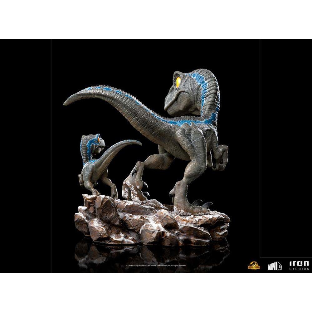 IRON STUDIOS JURASSIC WORLD DOMINION BLUE AND BETA MINICO FIGURE STATUE